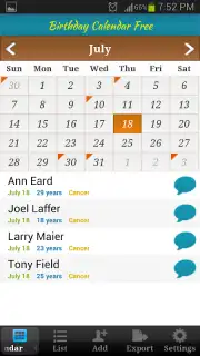 Birthday Calendar Free скриншот 8